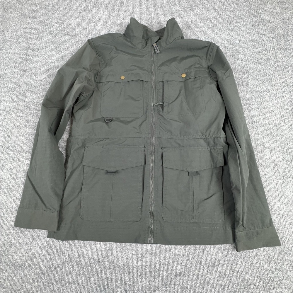 Outdoor Life Jacket Mens Small Green Nylon Utility Field‎ Zip Pockets Hiking